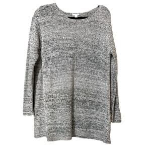 Pure Jill J Jill Green Chunky Knit Crew Neck Tunic Sweater Womens M Marled